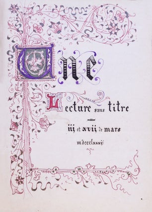 Livre premier : Une lecture sans titre. - Livre second : Le dossier n° cccxxiii ; Suite de la lecture sans titre. - Livre III : Les Châtiments.