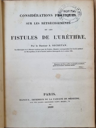 6 ouvrages d'urologie