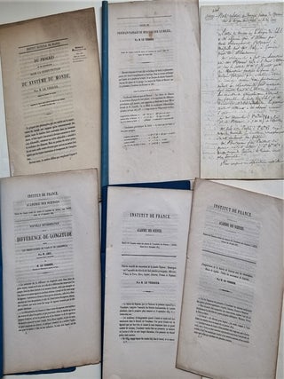 Item #4025 Ensemble de cinq tirés-à-parts et un manuscrit. LE VERRIER, Urbain