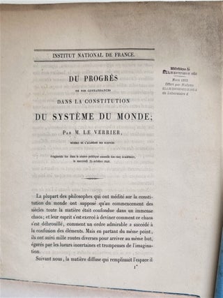 Ensemble de cinq tirés-à-parts et un manuscrit