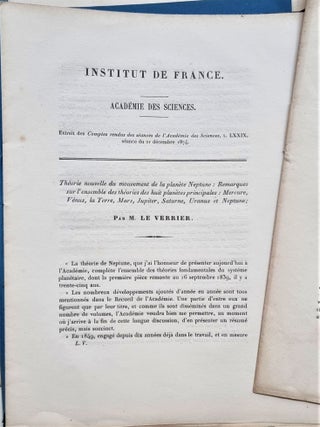 Ensemble de cinq tirés-à-parts et un manuscrit