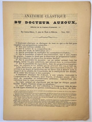 Item #4051 Anatomie clastique du Docteur Auzoux, 1867. AUZOUX, Louis