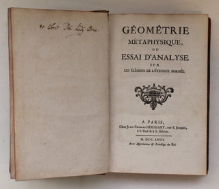 Item #4097 Géométrie métaphysique ou essai d’analyse sur les...