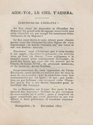 Aide-toi, le Ciel t’aidera. Electeurs de l'Hérault !