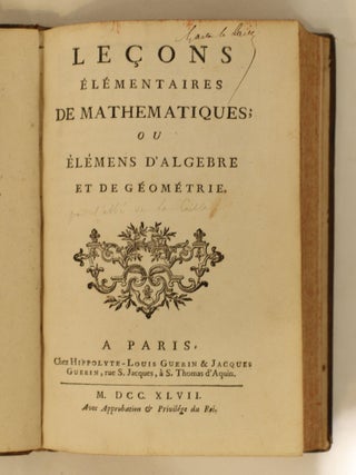 Leçons élémentaires de mathématiques ou élémens d’algèbre et de géométrie