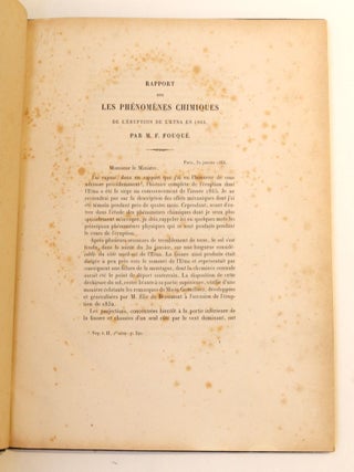 Rapport sur les phénomènes chimiques de l'éruption de l'Etna en 1865