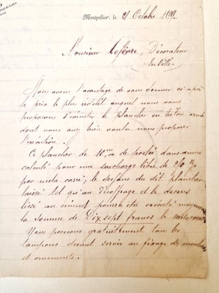 Lettre autographe signée illustrée de deux dessins à Edouard Lefèvre