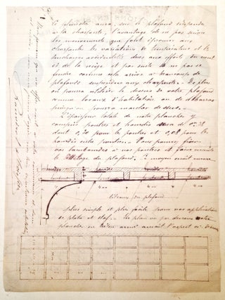 Lettre autographe signée illustrée de deux dessins à Edouard Lefèvre