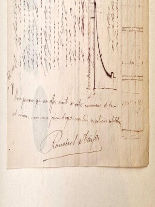 Lettre autographe signée illustrée de deux dessins à Edouard Lefèvre