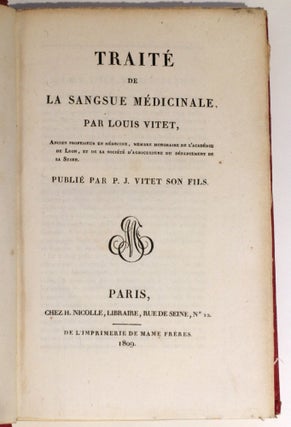 Traité de la sangsue médicinale