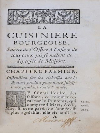 Item #4333 La Cuisinière bourgeoise, suivie de l’office, à l’usage de...