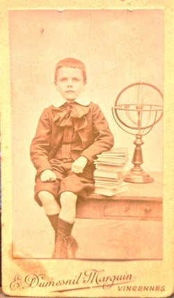 Item #4349 Portrait de petit garçon à côté d'un planétaire. DUMESNIL-MARGUIN, Eugène