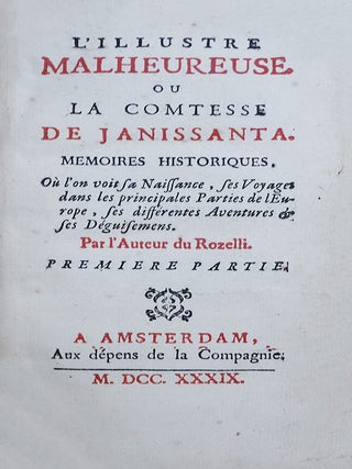 Item #4373 L’Illustre Malheureuse ou la comtesse de Janissanta. Mémoires...