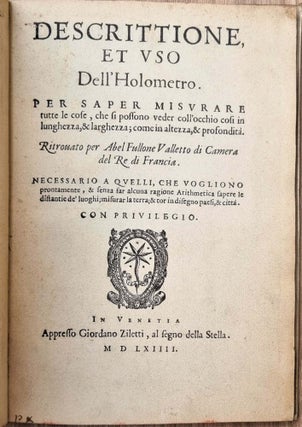 Descrittione et uso dell’holometro, per saper misurare tutte le cose
