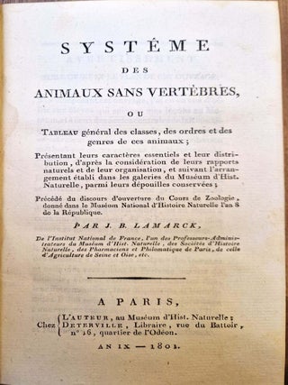 Systême des animaux sans vertèbres, ou tableau général des classes, des ordres et des genres de ces animaux