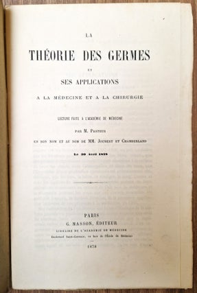 La Théorie des germes et ses applications à la médecine et à la chirurgie