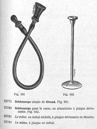 Stéthoscope en aluminium et ébonite, circa 1920