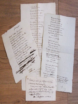 Item #4541 Ensemble de manuscrits de jeunesse de Michel de Bourges et de ses amis...