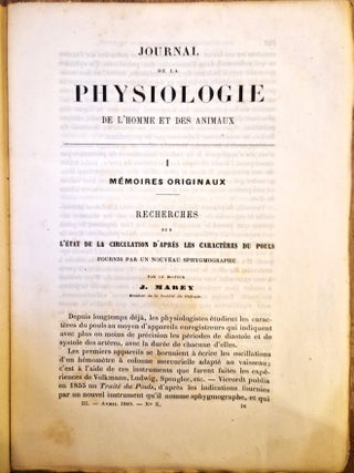 "Recherches sur l'état de la circulation, d'après les caractères du pouls fournis par un nouveau sphygmographe"