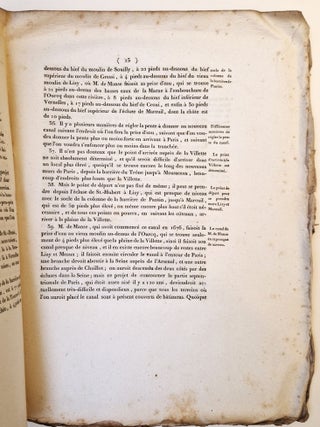 Projet de dérivation jusqu'à Paris, des rivières d'Ourcq, Therouenne et Beuvronne d'une part, et des rivières d'Essone Juine, Orge, Yvette et Bièvre de l'autre