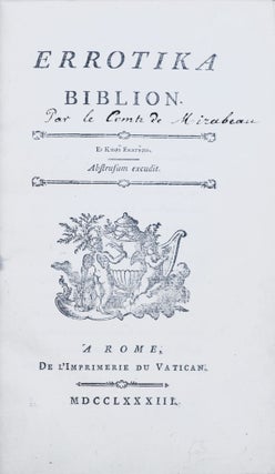 Item #4645 Errotika biblion. Honoré-Gabriel de MIRABEAU