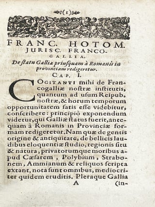 Franco-Gallia juxta editionem Francofurt : adauctam Accessit Anthonii Matharelli… Responsio…