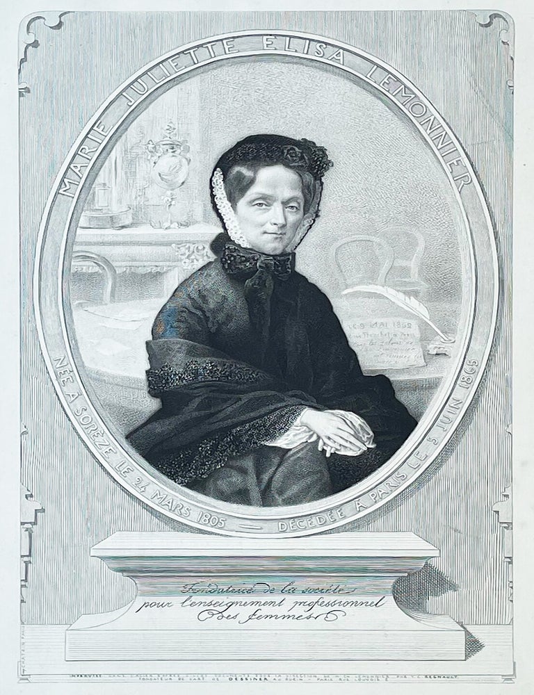 Item #4687 Portrait grav&eacute; posthume de Marie Juliette Elisa Lemmonier. Elisa LEMMONNIER, Thomas Casimir REGNAULT.