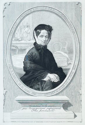 Item #4687 Portrait gravé posthume de Marie Juliette Elisa Lemmonier. Elisa LEMMONNIER, Thomas...