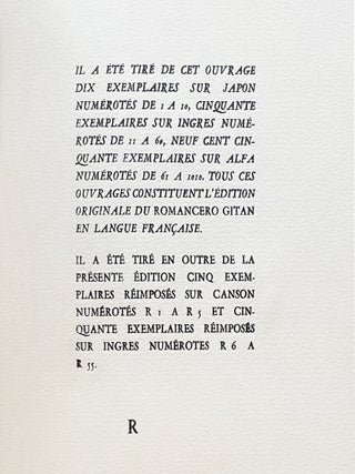 Romancero gitano. Trad. Félix Gattegno.