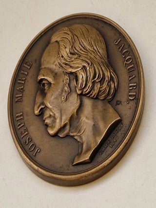 Item #4864 Portrait-médaille en bronze de Joseph Marie Jacquard. ROGAT, Emile