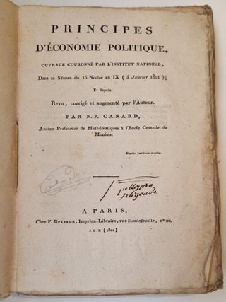 Principes d'économie politique.