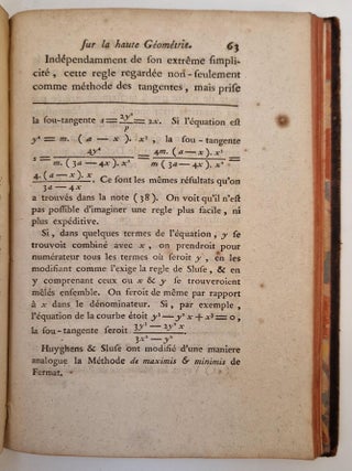 L’Influence de Fermat sur son siècle, relativement aux progrès de la haute géométrie & du calcul, & l’avantage que les mathématiques ont retiré depuis & peuvent retirer encore de ses ouvrages