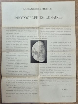 Item #5029 Agrandissements de Photographies Lunaires. Lune, PRINZ, Wilhelm