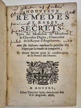 Item #5078 Nouveaux remèdes et rares secrets, tirez des mémoires de Monsieur le chevalier...