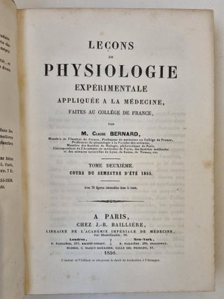 Leçons de physiologie expérimentale appliquée à la médecine.