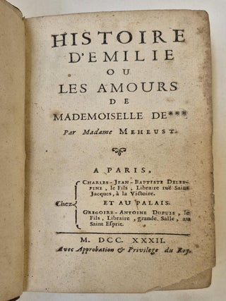 Item #5088 Histoire d'Emilie ou les Amours de Mademoiselle de ***. CURIOSA, Madame MEHEUST
