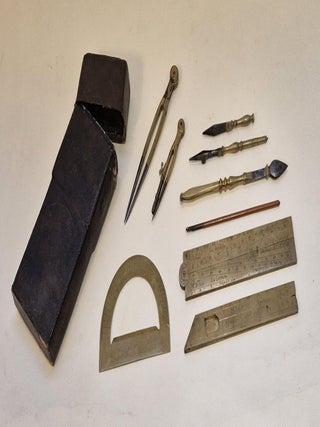Item #5098 Etui de mathématiques en laiton, circa 1700. Michael Butterfield