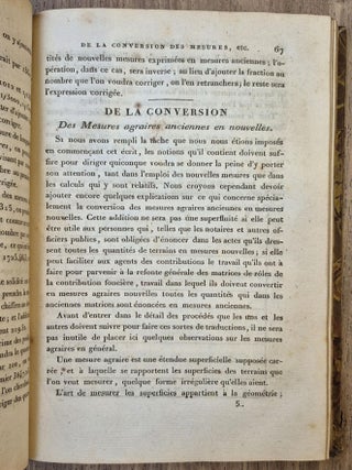 Tables des rapports des anciennes mesures agraires avec les nouvelles. Troisi&egrave;me &eacute;dition