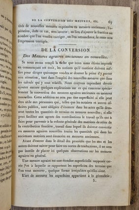 Tables des rapports des anciennes mesures agraires avec les nouvelles. Troisième édition