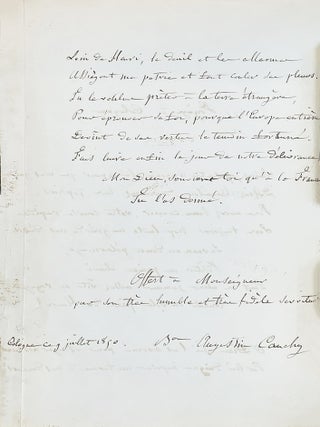 Recueil de quatre textes imprimés et un poème autographe offerts au comte de Chambord, qui fut son élève et son ami.