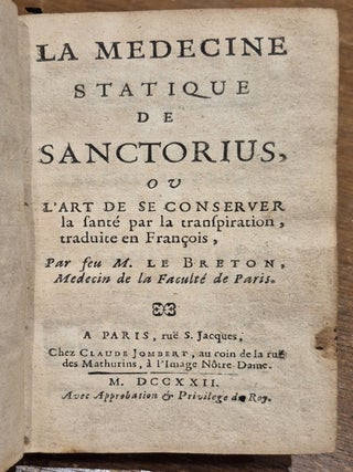 La Médecine statique, ou l'art de se conserver la santé par la transpiration