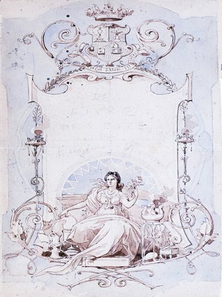 Item #5253 Dessin original pour le titre-frontispice du Livre des parfums d'Eug&egrave;ne Rimmel....