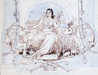 Dessin original pour le titre-frontispice du Livre des parfums d'Eugène Rimmel.