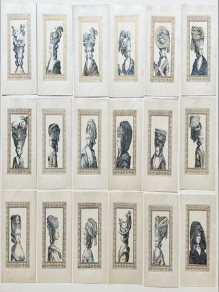 Suite de 75 planches extraites de l’ouvrage d’Octave Uzanne, La Parure excentrique, époque Louis XVI (Paris, Edouard Rouveyre libraire-éditeur, 1895).