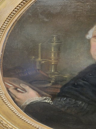 Un scientifique anversois et son microscope, circa 1779