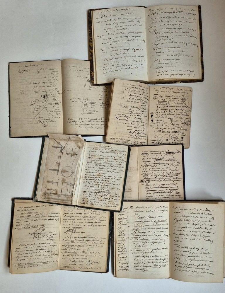 Item #5291 Sept carnets et un cahier de notes autographes, 1837-1868. HOEFER, Ferdinand.