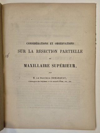 Considérations et observations sur la résection partielle du maxillaire supérieur