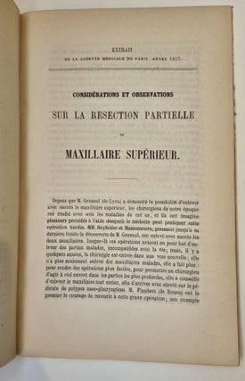 Considérations et observations sur la résection partielle du maxillaire supérieur