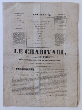 Item #5332 Première année. N° 00. Spécimen n° 12. Le Charivari, journal fondé par Ch....