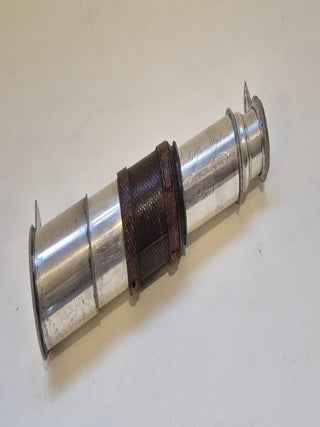 Item #5350 Forme peu commune d'une longue-vue française en argent et laiton argenté, signée...